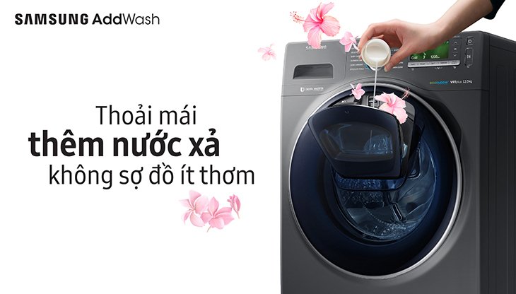 tính năng thêm đồ giặt với cửa phụ add door trên máy giặt samsung
