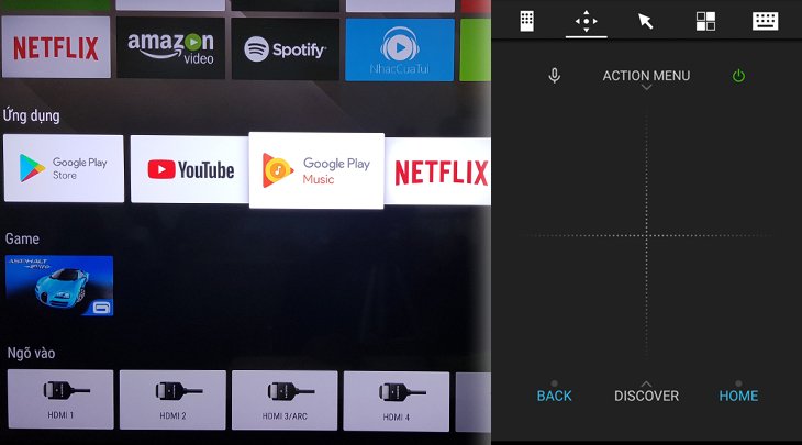 cách điều khiển android tivi sony 2018 bằng điện thoại