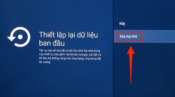 cách khôi phục cài đặt gốc trên android tivi sony 2018