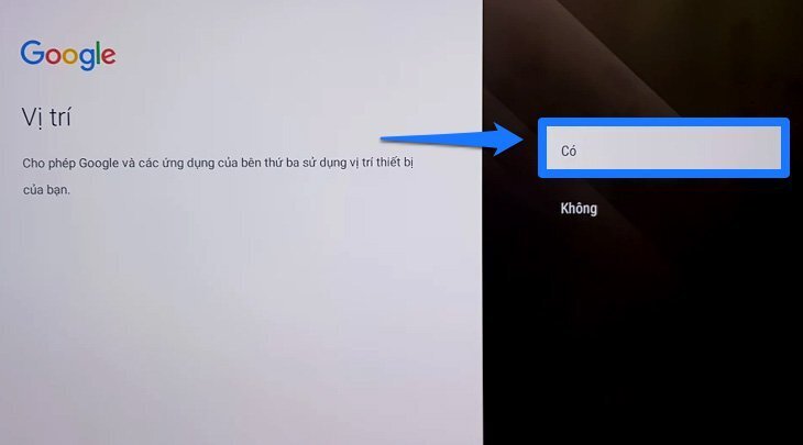 các bước thiết lập đầu tiên trên android tivi sony 2018