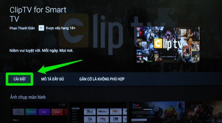 cách sử dụng ứng dụng cliptv trên android tivi sony 2018