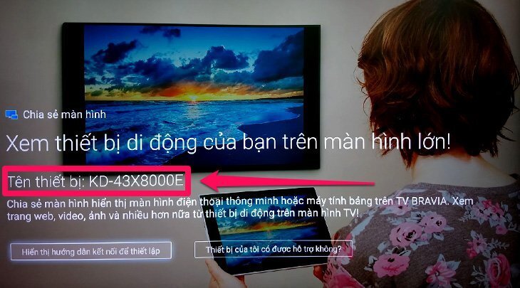 cách chiếu màn hình điện thoại lên android tivi sony 2018