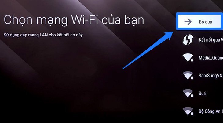 các bước thiết lập đầu tiên trên android tivi sony 2018