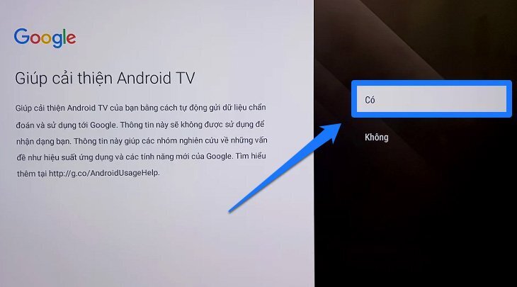 các bước thiết lập đầu tiên trên android tivi sony 2018