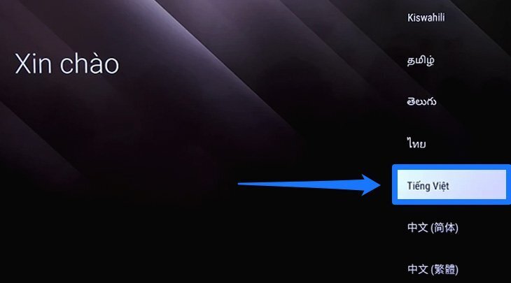 các bước thiết lập đầu tiên trên android tivi sony 2018