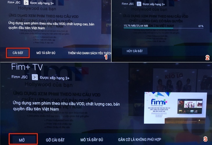 cách kích hoạt gói fim+ miễn phí trên smart tivi sony