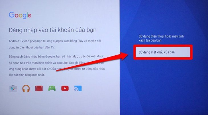 cách đăng nhập tài khoản youtube trên android tivi sony 2018