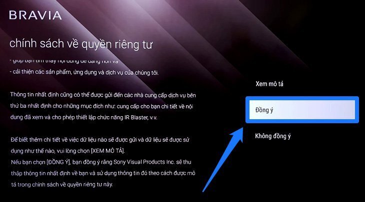 các bước thiết lập đầu tiên trên android tivi sony 2018