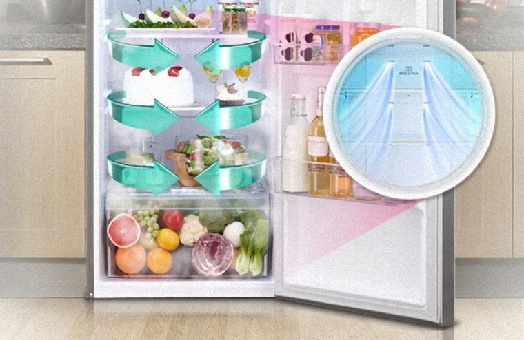 hệ thống khí lạnh đa chiều trên tủ lạnh lg