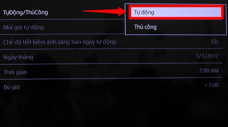 cách cài đặt thời gian trên tivi sony 2018