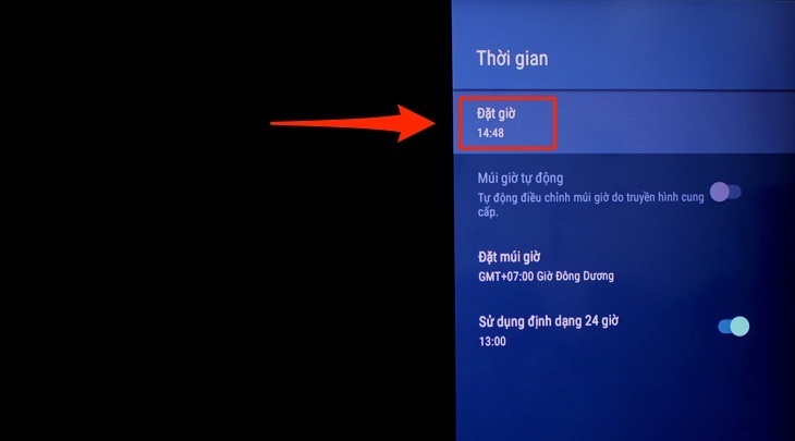 cách cài đặt thời gian trên tivi sony 2018