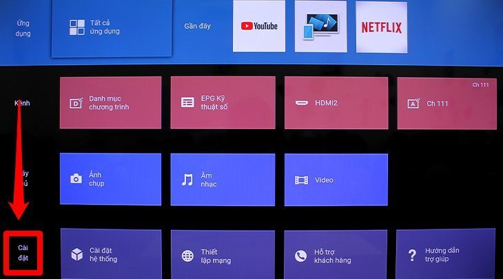 cách cài đặt thời gian trên tivi sony 2018