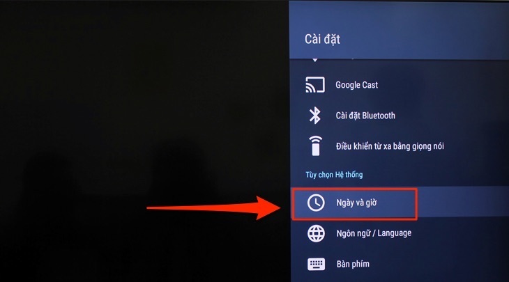 cách cài đặt thời gian trên tivi sony 2018