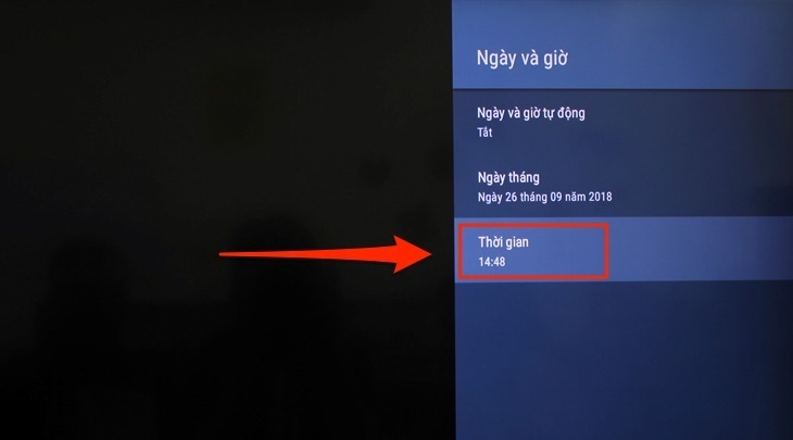 cách cài đặt thời gian trên tivi sony 2018