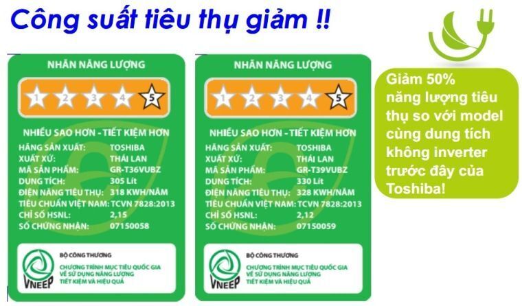 bên trong tủ lạnh toshiba inverter