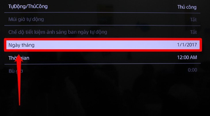 cách cài đặt thời gian trên tivi sony 2018
