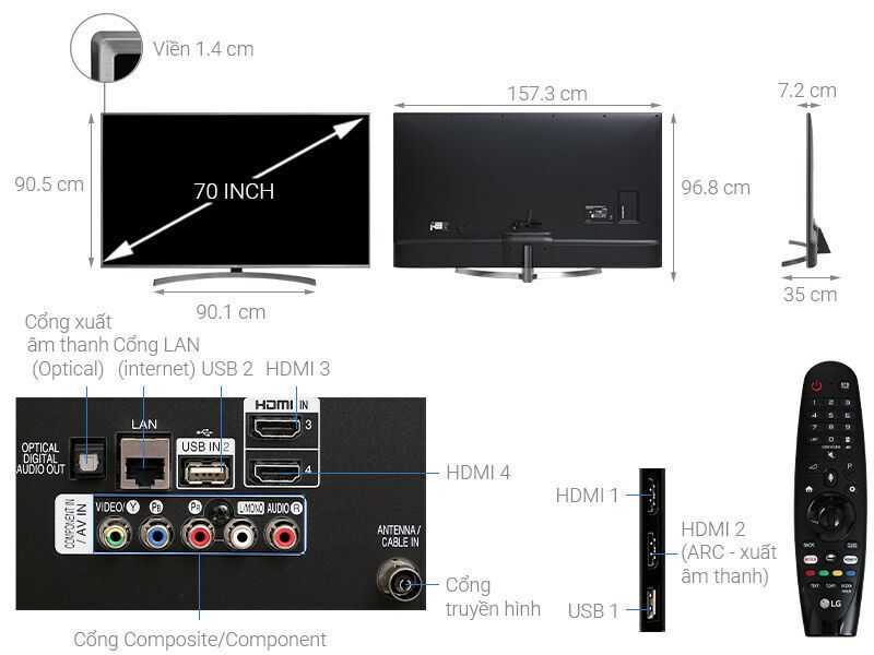 smart tivi lg 4k 70 inch 70uk6540pta