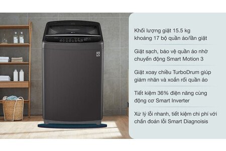 Máy giặt LG Inverter 15.5 Kg T2555VSAB