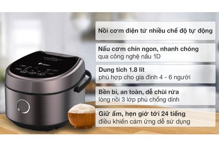 Nồi cơm điện tử 1.8 lít Casper CD-18RC01