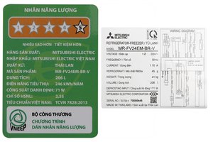 Tủ lạnh Mitsubishi Electric 206 lít MR-FV24EM-BR-V