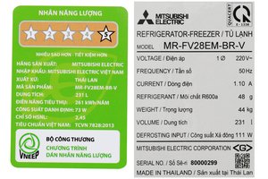 Tủ lạnh Mitsubishi Electric 231 lít MR-FV28EM-BR-V