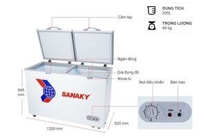 Tủ đông Sanaky VH-405A2 400 lít ( 1 ngăn 2 cánh )