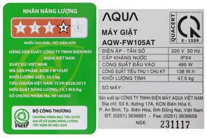 Máy giặt Aqua 10.5 kg AQW-FW105AT N