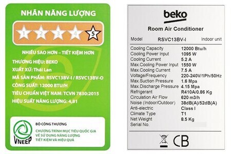 Máy lạnh Beko Inverter RSVC13BV 1.5HP