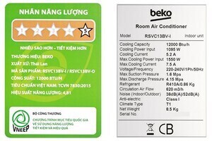 Máy lạnh Beko Inverter RSVC13BV 1.5HP