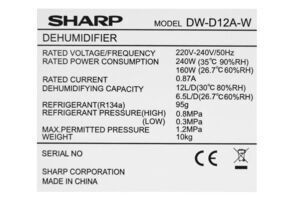 Máy lọc hút ẩm Sharp DW-D12A-W