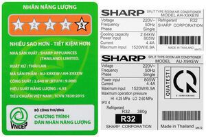Máy lạnh Sharp Inverter 1 HP AH-X9XEW DÀN ĐỒNG