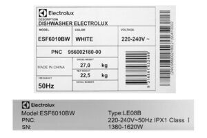 Máy rửa chén mini Electrolux ESF6010BW 1480W