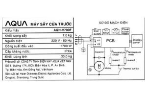 Máy sấy Aqua 7 KG AQH-V700FW