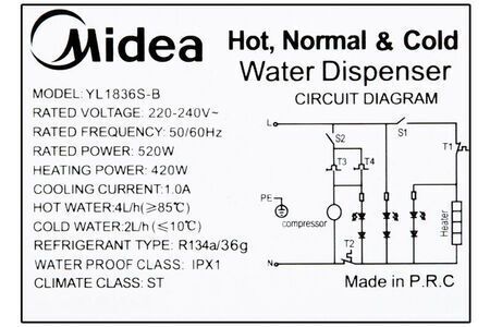 Cây nước nóng lạnh Midea YL1836S-B