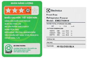Tủ lạnh Electrolux Inverter 337 lít EME3700H-H ( cấp đông mềm )