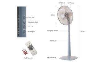 Quạt cây Panasonic F-409KB, có điều khiển