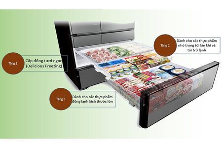 Tủ lạnh 6 cửa 536L Hitachi G520GV(XK) Inverter - Hàng chính hãng