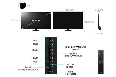 Smart tivi Qled 4K Samsung 75 inch 75Q70A