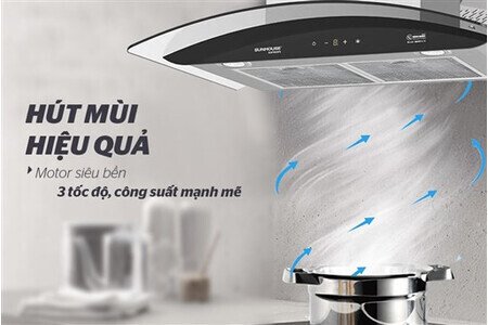 MÁY HÚT MÙI CAO CẤP KÍNH CONG SUNHOUSE MAMA MMB6682-70