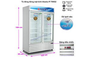 Tủ đông đứng mặt kính Alaska IF-700G2, 700 lít