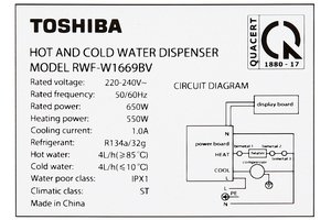 Cây nước nóng lạnh Toshiba RWF-W1669BV(K1)