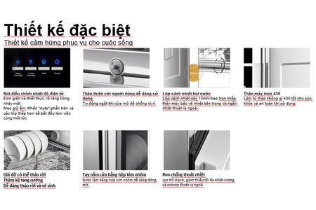 Tủ sấy chén bát diệt khuẩn Midea ZLP 200LG501 - Hàng chính hãng