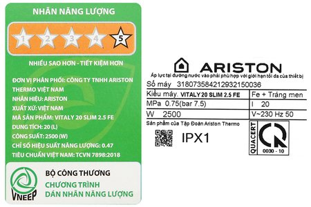 Máy nước nóng Ariston Vitaly 20 lít