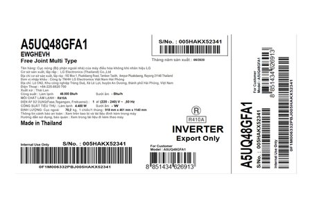Dàn nóng Multi Inverter 5 HP LG A5UQ48GFA1