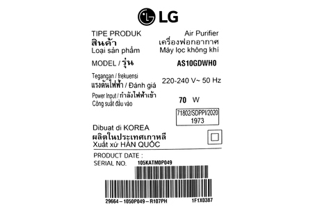 Máy lọc không khí 2 tầng LG PuriCare AS10GDWH0.ABAE