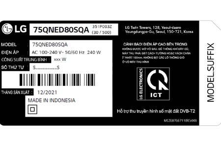 Smart Tivi QNED LG 4K 75 inch 75QNED80SQA