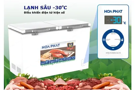 Tủ đông mặt kính cường lực Hòa Phát 352 Lít HPF AD6352.T1