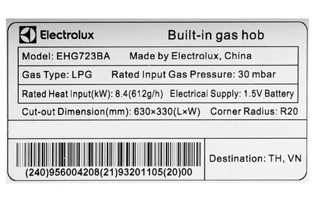 Bếp ga âm Electrolux EHG723BA