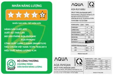 Máy lạnh Aqua Inverter 1 HP AQA-RV9QA