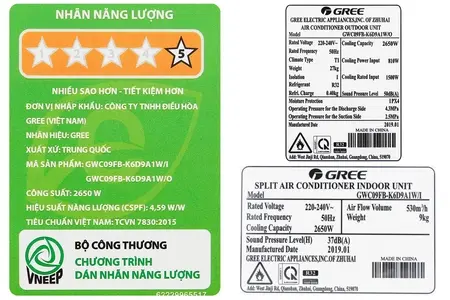 Máy lạnh Gree Inverter 1 HP GWC09FB-K6D9A1W